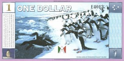 Antarctica 1999-2001. 1$, 2$, 5$, 10$ + 2001. 100$ "Specimen" T:I