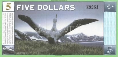 Antarctica 1999-2001. 1$, 2$, 5$, 10$ + 2001. 100$ "Specimen" T:I