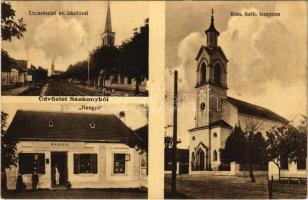 1930 Szakony (Sopron), Római katolikus templom, utca, evangélikus iskola, Hangya üzlete