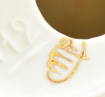 Szűz Mária szobor, porcelán, jelzéssel, hibátlan, alján gyári anyaghibával, m: 14 cm