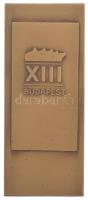 ~1970. "Törzsgárda / XIII Budapest" bronz plakett kissé sérült tokban (79x33mm) T:AU kis p...