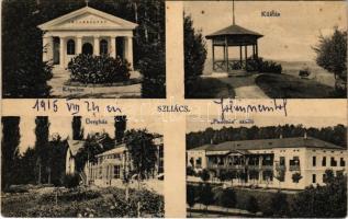 1915 Szliács, Sliac; Kápolna, kilátás, Üvegház, Pannónia szálló / chapel, hotel, greenhouse (fl)