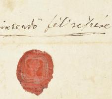 1848 Makó, "Tisztelt uradalom!" megszólítással írt hivatalos levél, Fischer Jakab által 18...