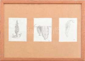 Olvashatatlan jelzéssel: Szürrealista rajz (Dali után szabadon). Ceruza, papír, üvegezett fakeretben. 3x8,5x6,5 cm