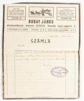 1915 Szeged, Buday János dísztemetkezési intézete fejléces számla, kissé sérült