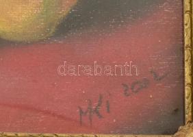 MKI jelzéssel: Csendélet. Pasztell, papír. Dekoratív, üvegezett fakeretben. 23,5x32 cm