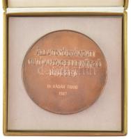 1987. "Állatgyógyászati Oltóanyagellenőrző Intézet" nagyalakú bronz emlékplakett, hátoldal...