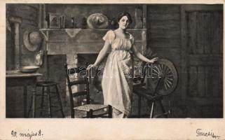 Lady at the sewing machine
