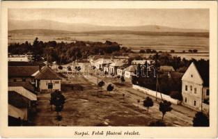 1939 Szepsi, Abaújszepsi, Moldava nad Bodvou; Felső főutcai részlet. Fodor István kiadása / main street + "KASSA - TORNA - MISKOLC 166" vasúti mozgóposta bélyegző (EK)