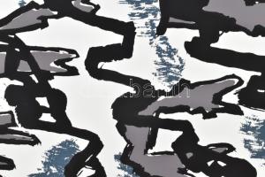 Frank Magda (1914-1997): Kompozíció. Szitanyomat, papír, jelzett, 26x39 cm