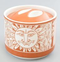 Gránit Szász Endre által tervezett bonbonier, kopott Gránit 1es pecséttel jelzett, matricás fajansz,...