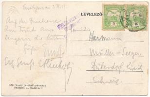 1915 Érsekújvár, Nové Zámky; vasútállomás, vonat. Vasúti levelezőlapárusítás 5721. / railway station...