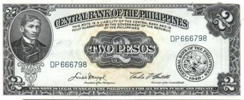 Fülöp-szigetek 1949. 1P, 2P, 5P (2x), 10P (2x) aláírás variánsok, 20P, 100P T:I Összesen 8db!