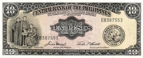 Fülöp-szigetek 1949. 1P, 2P, 5P (2x), 10P (2x) aláírás variánsok, 20P, 100P T:I Összesen 8db!