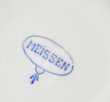 Meissen jelzéssel fűszerkínáló és tálka, a fűszerkínáló jelzett, kopással, d: 14 cm