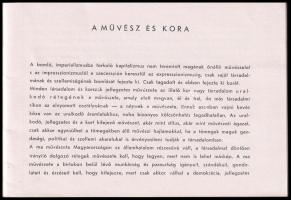 1948 Plakátkiállítás a Nemzeti Szalonban, katalógus, címlap Tamássi grafikája