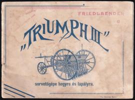 cca 1910-1920 Triumph III sorvetőgép hegyre és lapályra ismertető prospektus