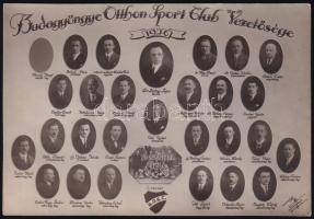 1926 Budagyöngye Otthon Sport Club Vezetősége, tablófotó, pecséttel jelzett, 9×13 cm