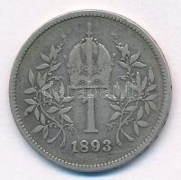 Ausztria 1893. 1K Ag Ferenc József T:F  Austria 1893. 1 Corona Ag Franz Joseph C:F Krause KM#2804