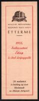 1955 Magyar Néphadsereg Központi Tiszti Háza Étterme - Szilveszteri Étlap és ital árjegyzék