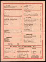 1955 Magyar Néphadsereg Központi Tiszti Háza Étterme - Szilveszteri Étlap és ital árjegyzék