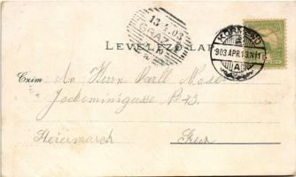 1903 Körmend, Honvéd laktanya, katolikus templom, vízimalom, gőzmalom. Hermann Seibt Art Nouveau, fl...