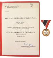1979. Bányász Szolgálati Érdemérem bronz fokozata műgyantás fém kitüntetés mellszalagon, adományozói lappal T:XF