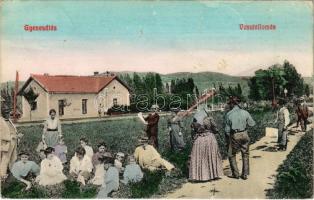 1909 Gyenesdiás, vasútállomás. Balatoni Szövetség kiadása (EK)
