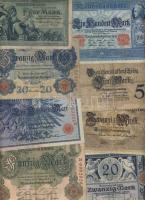 Német Birodalom 1904-től 107 klf db bankjegy Rosenberg-katalógus szerint rendezve; alszámok, vízjel, nyomatkülönbségek, s még sok más szempont alapján, sok jobbal! T:II,II/III,III