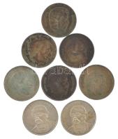 1947. 5Ft Ag "Kossuth" (6x) + 1994. 200Ft Ag "Deák" (2x) T:AU-VF patina