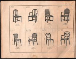 cca 1900 Bútorkatalógus, hajlított bútorokkal, hiányos, foltos