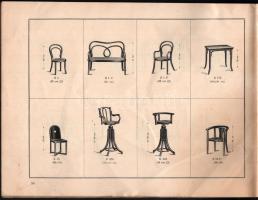 cca 1900 Bútorkatalógus, hajlított bútorokkal, hiányos, foltos