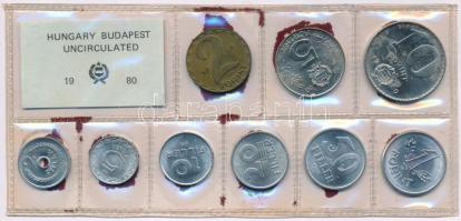 1980. 2f-10Ft (9xklf) érmés forgalmi sor fóliatokban T:UNC kis patina, a fóliatokon szennyeződés Adamo FO13