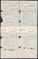 9 db újpesti számla, KLNB felezett illetékbélyegekkel
