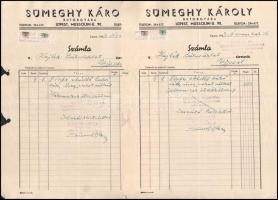 9 db újpesti számla, KLNB felezett illetékbélyegekkel