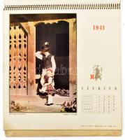 1941 Francia nyelvű fali naptár erdélyi képekkel