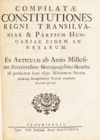 Erdély országának Három Könyvekre osztatott törvényes könyve. Melly approbata, compilata constitutio...