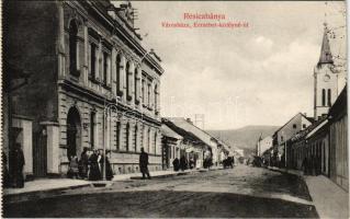 Resicabánya, Resicza, Recita, Resita; Városháza, Erzsébet királyné út / town hall, street view