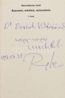 Ranschburg Jenő: Szeretet, erkölcs, autonómia. Bp., 1996. Integra projekt DEDIKÁLT! Kiadói papírköté...