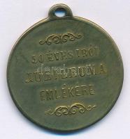 ~1893. "Jókai Mór - 50 éves írói jubileuma emlékére" Cu emlékmedál füllel (30mm) T:XF pati...