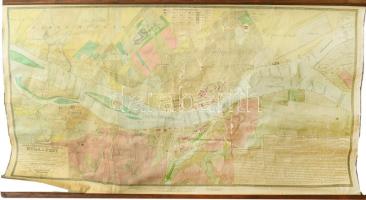 1833 Budapest alap- és vízhelyzeti térképe, Kartográfiai Vállalat kiadása, szakadással, 90×180 cm