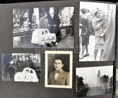 1959 Családi fotóalbum, benne a Fővárosi Általános iskola csoportképei, kirándulások, budapesti ünne...