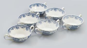 cca 45 darabos Myotts Country Life Staffordshire kék angol étkészlet, közte kínáló, leveses tányér, ...