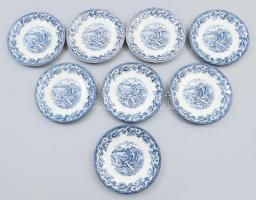 cca 45 darabos Myotts Country Life Staffordshire kék angol étkészlet, közte kínáló, leveses tányér, ...