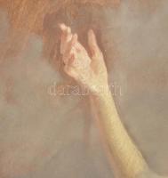 Szánthó Mária (1897-1998): Légies akt. Olaj, farost, jelzett, sérült, üvegezett keretben, 48×37 cm