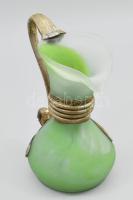 cca 1990 Dan Bancila jelzéssel: Üvegváza, anyagában színezett, festett, jelzett, hibátlan, m: 21 cm