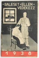 1938 Baleset ellen védekezz, reklámos előjegyző zsebnaptár, kitöltetlen