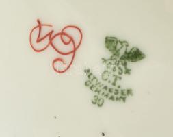 Altwasser porcelán kínáló, dekoratív festéssel, jelzéssel, kopással, h: 32,5 cm