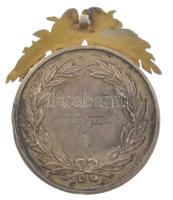 1925. ezüstözött bronz kerékpáros díjérem bronz díszítménnyel, füllel és gravírozással (36mm) T:XF,V...
