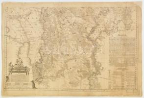 1793 Pest-Pilis-Solt vármegye térképe, vászonra kasírozva, restaurálva, 2×56×86 cm